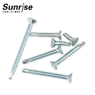 Carbon Steel 1022 Zinc Plated Hla CSK Phil Flat Countersunk Lub Taub Hau Self Drilling Screw