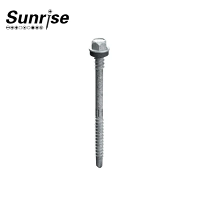 Knurled ob npaug xov hex washer taub hau drilling screws