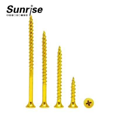 Yellow Zinc Plated Hla Recessed Countersunk Head Particle Board Screw